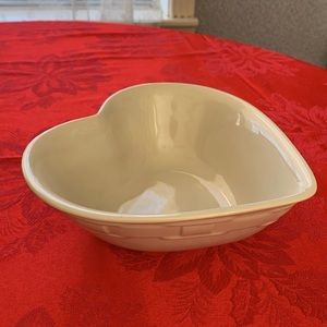 Longaberger Pottery large heart bowl